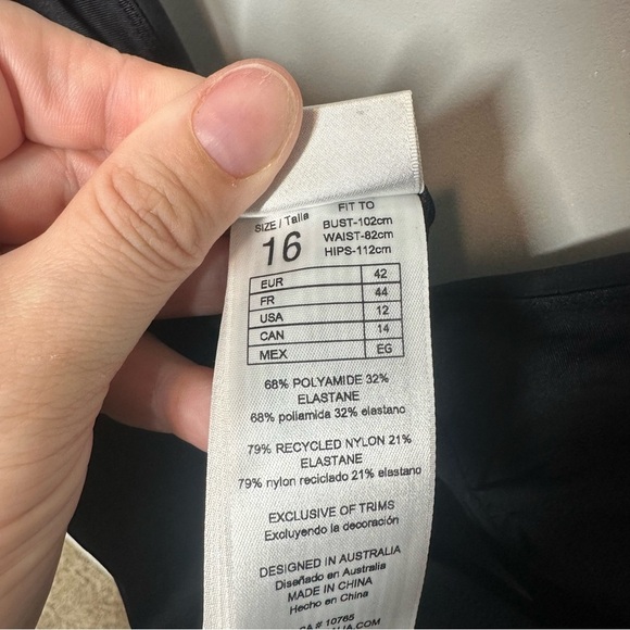 Jets Lien Plunge One Piece Swimsuit in Black - Picture 4 of 5